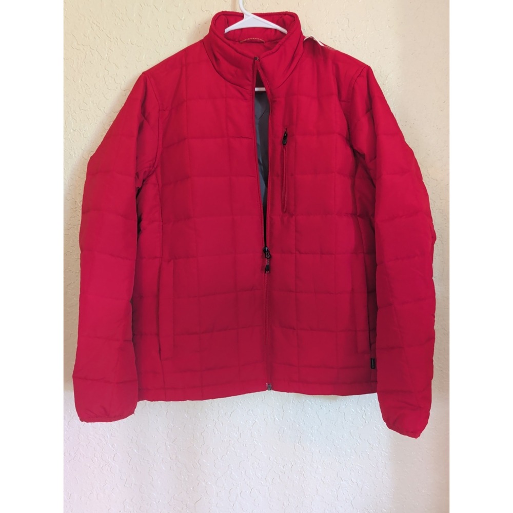 Hawke & Co Mens Quilted Squares Performance Sport Red Puffer Coat Small